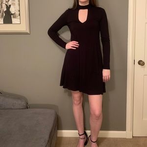 Black Socialite Cutout Long Sleeve Dress ✨